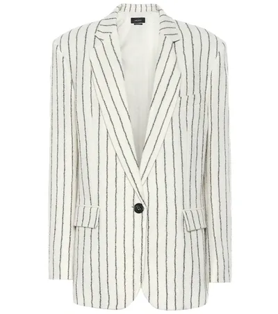 Isabel Marant Elder Stripe Wool-blend Boating Jacket In Écru