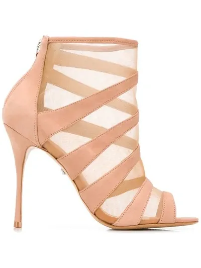 Schutz Mesh Insert Booties In Pink