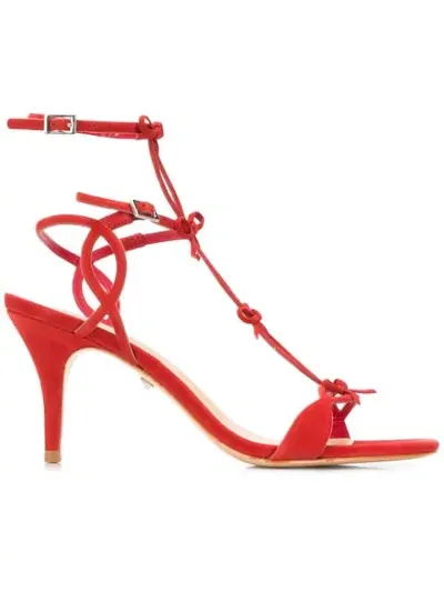 Schutz Bow Detail Sandals In Red