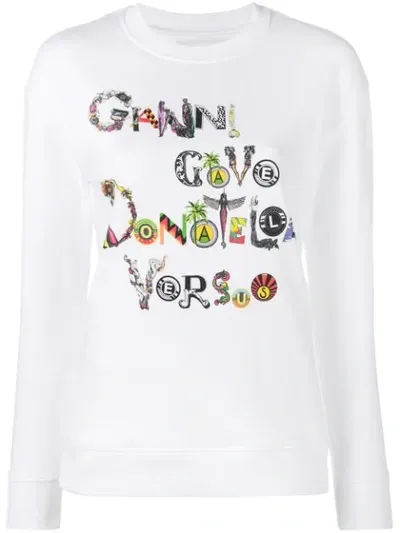 Versus Logo Print Sweatshirt In White