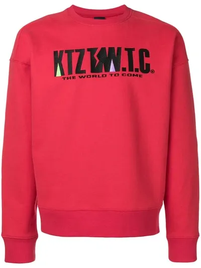 Ktz Mountain Letter Embroidered Sweatshirt In Red