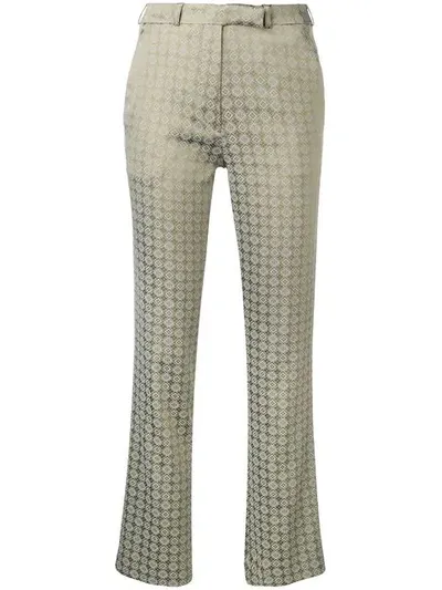 Etro Geometric Pattern Trousers In Green