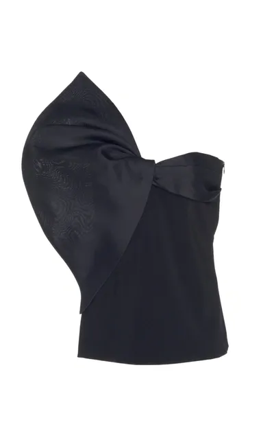 Lanvin Bow Detail Strapless Top In Black