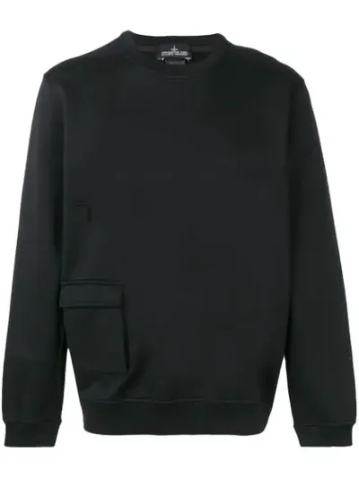 Stone Island Shadow Project Flap Pocket Sweatshirt In Black