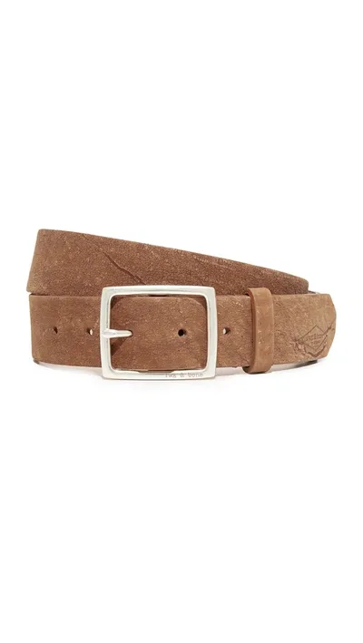 Rag & Bone Rugged Belt In Brown/nickel