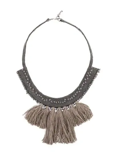 Fabiana Filippi Fringe Bib Necklace In Silver