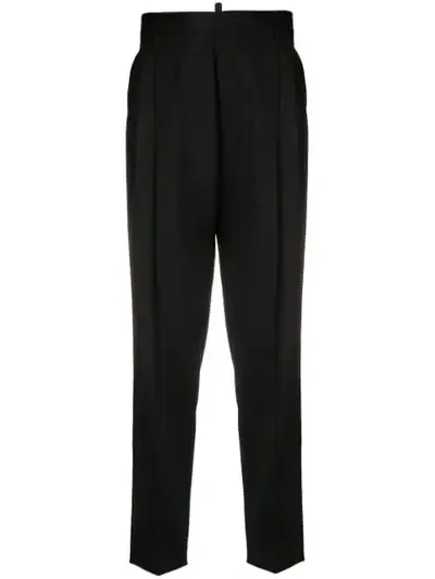 Dsquared2 Tapered Pleated Trousers In Black