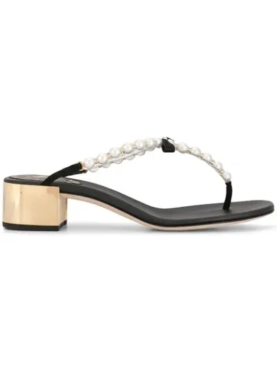 René Caovilla Eliza Embellished Sandals In Black