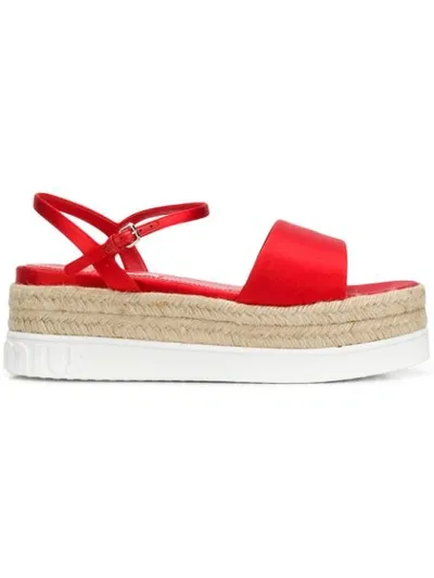 Miu Miu Platform Sandals In Red