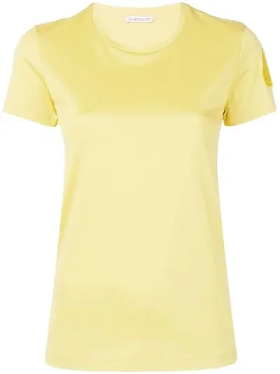 Moncler Logo Patch T-shirt In 120 Yellow