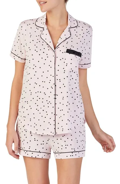 Kate Spade Evergreen Scattered Dot Short Pajama Set In Scattered Dot Pink