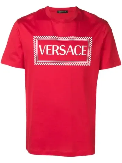 Versace Logo Print T-shirt In Red