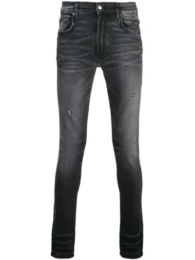 Amiri Washed Effect Skinny Jeans In Grey