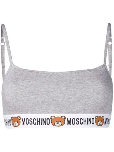 Moschino Bear Sports Bra In Grey