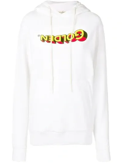 Golden Goose Upside-down Logo Hoodie In White