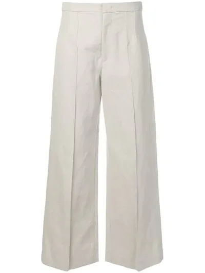 Isabel Marant Keeve Wide-leg Cotton-blend Trousers In Neutrals