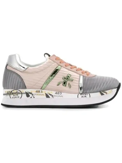 White Premiata Conny Sneakers In Pink