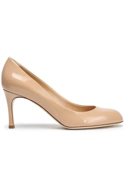 Sergio Rossi Patent-leather Pumps In Beige