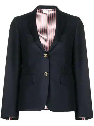 Thom Browne Sateen 4-bar Narrow Sport Coat In Blue