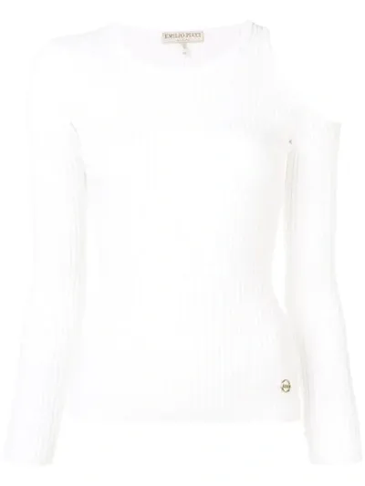 Emilio Pucci Cut-out One Shoulder Top In White