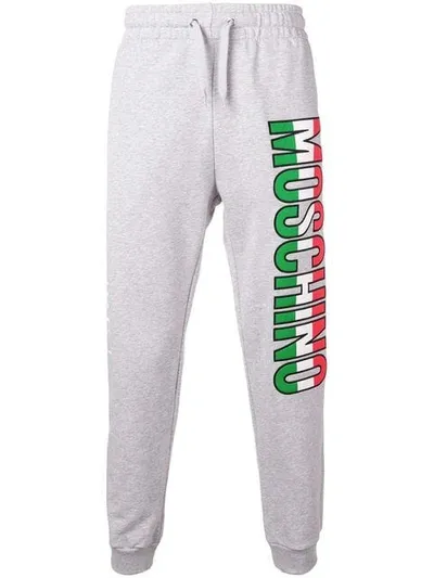 Moschino Tricolour Logo Joggers In Grey