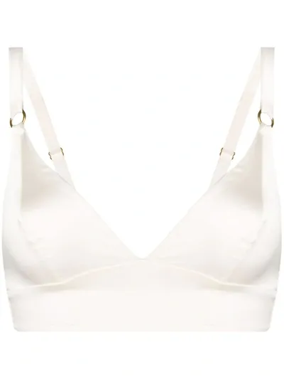 Myla Womens Cream Covent Garden Silk-satin Longline Bra Top S In Neutrals