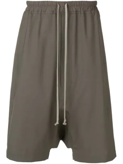 Rick Owens Drop-crotch Shorts In Grey