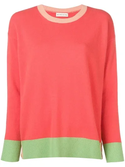 Etro Bicoloured Knit Sweater In Orange