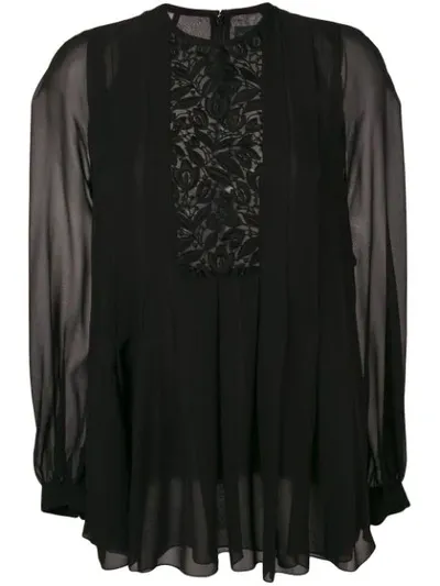 Giambattista Valli Lace Detail Blouse In Black