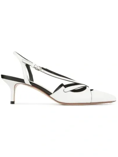 Francesco Russo Monochrome Low Pumps In White