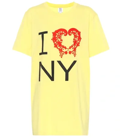 Rosie Assoulin Printed Cotton T-shirt In Yellow