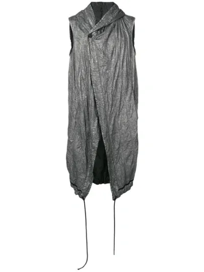 Masnada Crinkled Shell Gilet In Grey