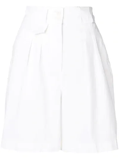 Etro High Waist Shorts In White