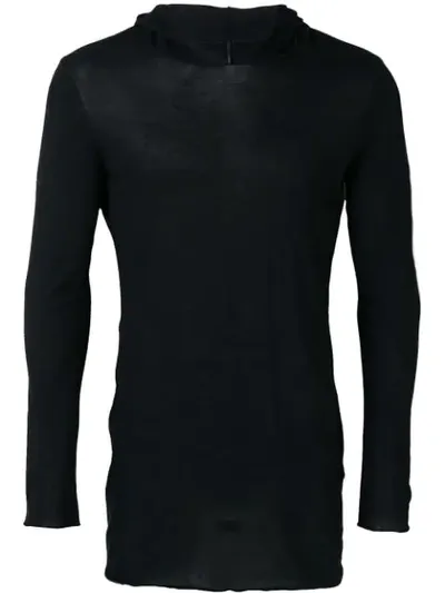 Masnada Hooded Jersey Top In Black