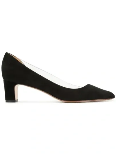 Francesco Russo Black Suede Pvc Pumps