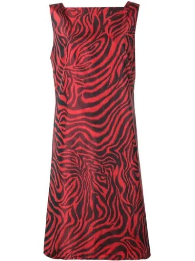 Calvin Klein 205w39nyc Animal-print Sleeveless V-back Dress In Red