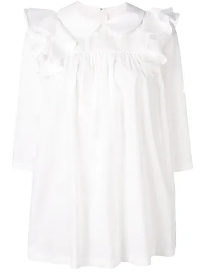 Comme Des Garcons Girl Ruffle Detail Blouse In White