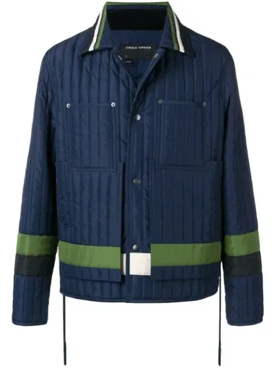 Craig Green Contrast Panel Padded Jacket In Blue