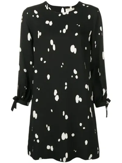 Saint Laurent Polka Dot Dress In Black