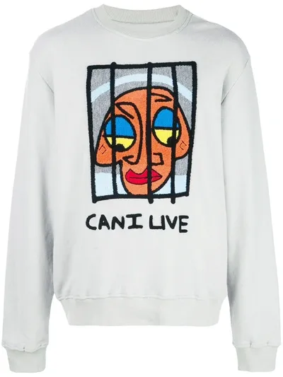 Haculla Can I Live Sweatshirt In Grey