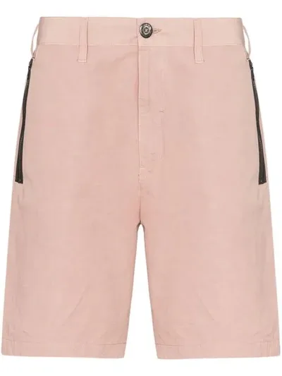 Stone Island Shadow Project Zip Pocket Knee-length Bermuda Shorts In Pink