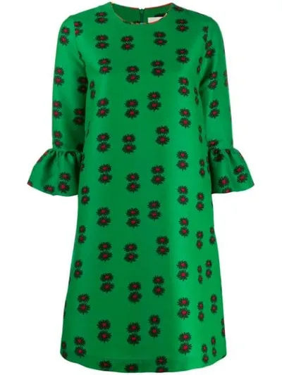 La Doublej 24/7 Floral Print Mini Dress In Green