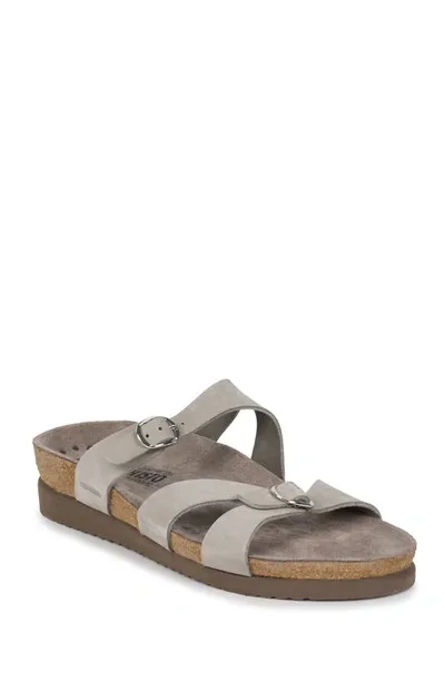 Mephisto 'hannel' Sandal In Light Grey Nubuck Leather