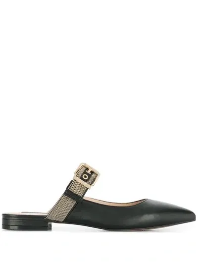 Steffen Schraut Buckled Mules In Black