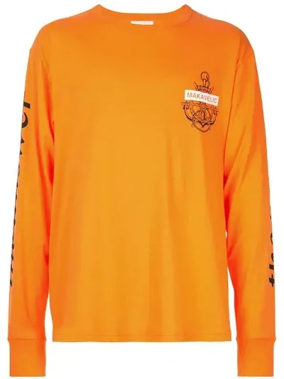 Makavelic Voyage Long Sleeve T-shirt In Orange