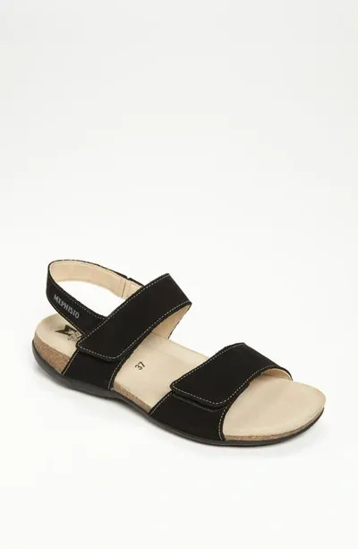 Mephisto 'agave' Sandal In Black Bucksoft