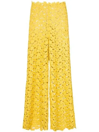 Rosie Assoulin High-waisted Lace Trousers In Yellow