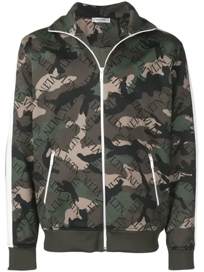 Valentino Monogram Print Camouflage Track Jacket