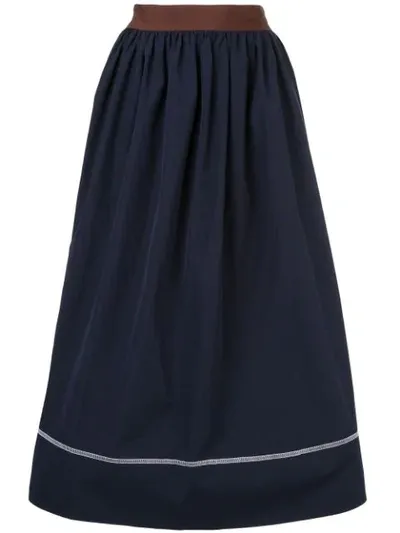 Marni Midi Skirt With Contrasting Detail In Basic