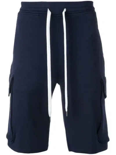 Neil Barrett Drawstring Cargo Shorts In Blue